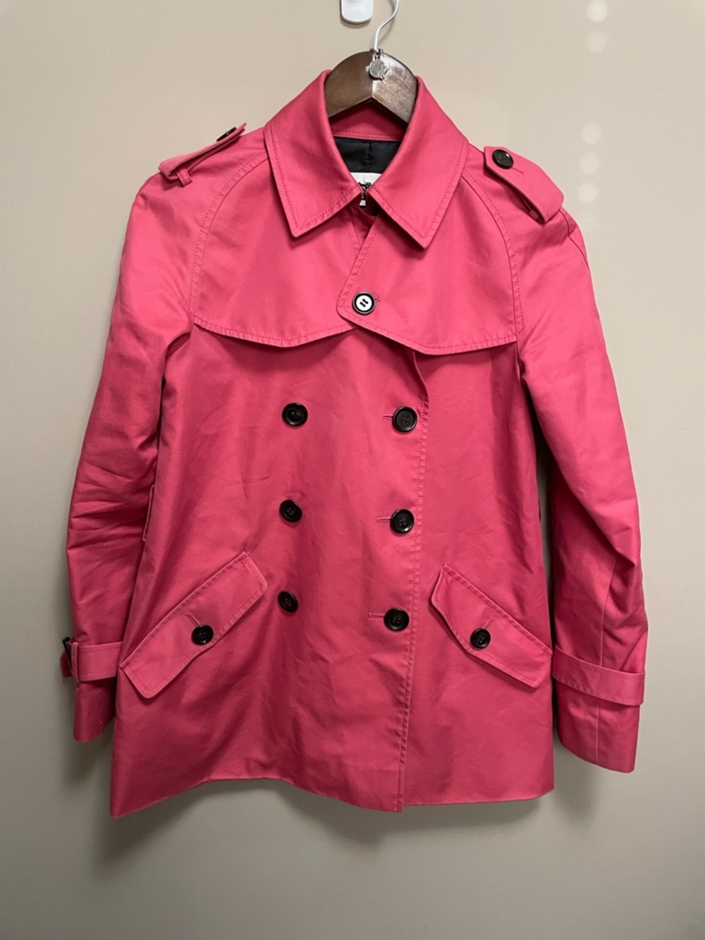 Coach Classic Pink Double-Breasted Mid Length Trench Coat Women’s XS